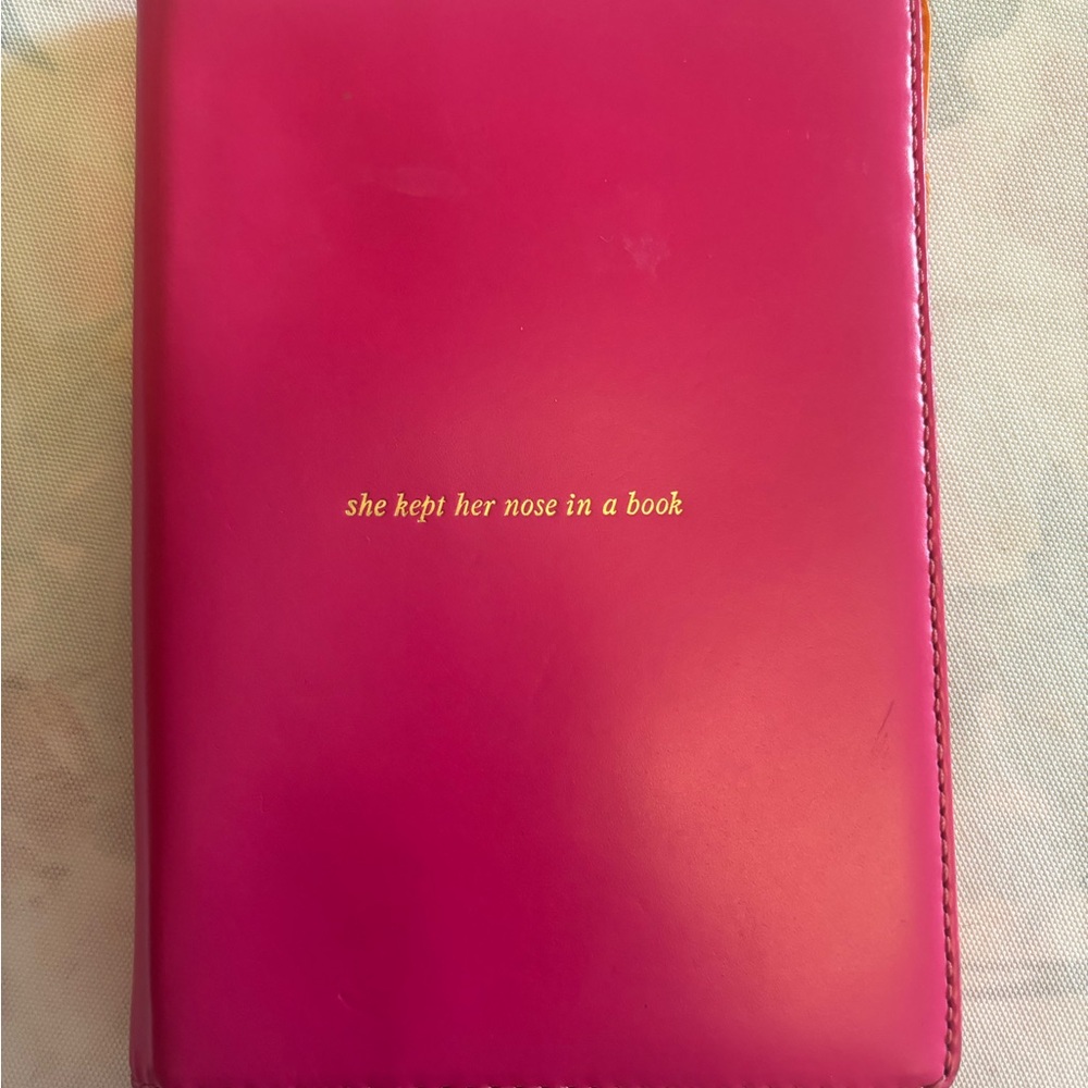 Kate Spade Hot Pink 7” Nook/Tablet Cover with Gold Text